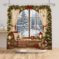 thumbnail image 5 of Tchckioa Shower Curtain,Snow Window Privacy Protection Hooks Bath Curtain for Bathroom Decor,72x78, 5 of 6
