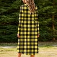thumbnail image 6 of Odbmxy Tunic Womens Midi Dress Fall Plaid Long Sleeve Smock Shift Everyday Loose Women Dress Casual, 6 of 7