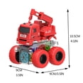thumbnail image 2 of Crane Truck Toy, Toy Monster Trucks, 5 In Transparent Gear Chassis, Fire Rescue Themed, Toy Vehicle Playsets, Red Rubber Tires, 1 Pc, 2 of 3