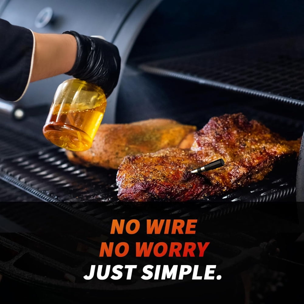 Wireless Multi-Sensor Digital Meat Thermometer with Thin Probe, App and Host Control, Bluetooth, for Oven, Grill (Beef, Lamb, Turkey), Smoker