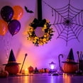 thumbnail image 5 of Handcrafted Artificial Floral Front Door Wreath with Velvet Bow, Fall Halloween Decor, Circular Garland for Home & Porch, Seasonal Decoration, Festive Wall Ornament, 5 of 6