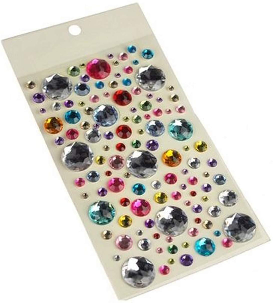 Self Adhesive Round Gemstone, Assorted Color, 120count