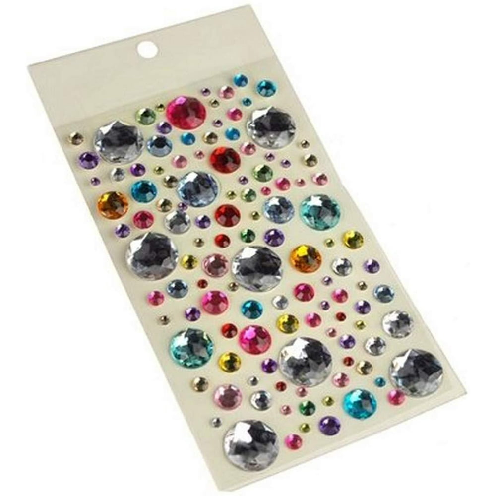 Self Adhesive Round Gemstone, Assorted Color, 120count