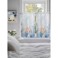 thumbnail image 4 of Kitchen Curtains 54 Inches length, Coastal Coral Window Treatment Curtain Drapes, Blue Ocean Starfish Turtle Watercolor Decorative Window Curtains for Bedroom Cafe, 52"x54", 2 Panels, 4 of 7