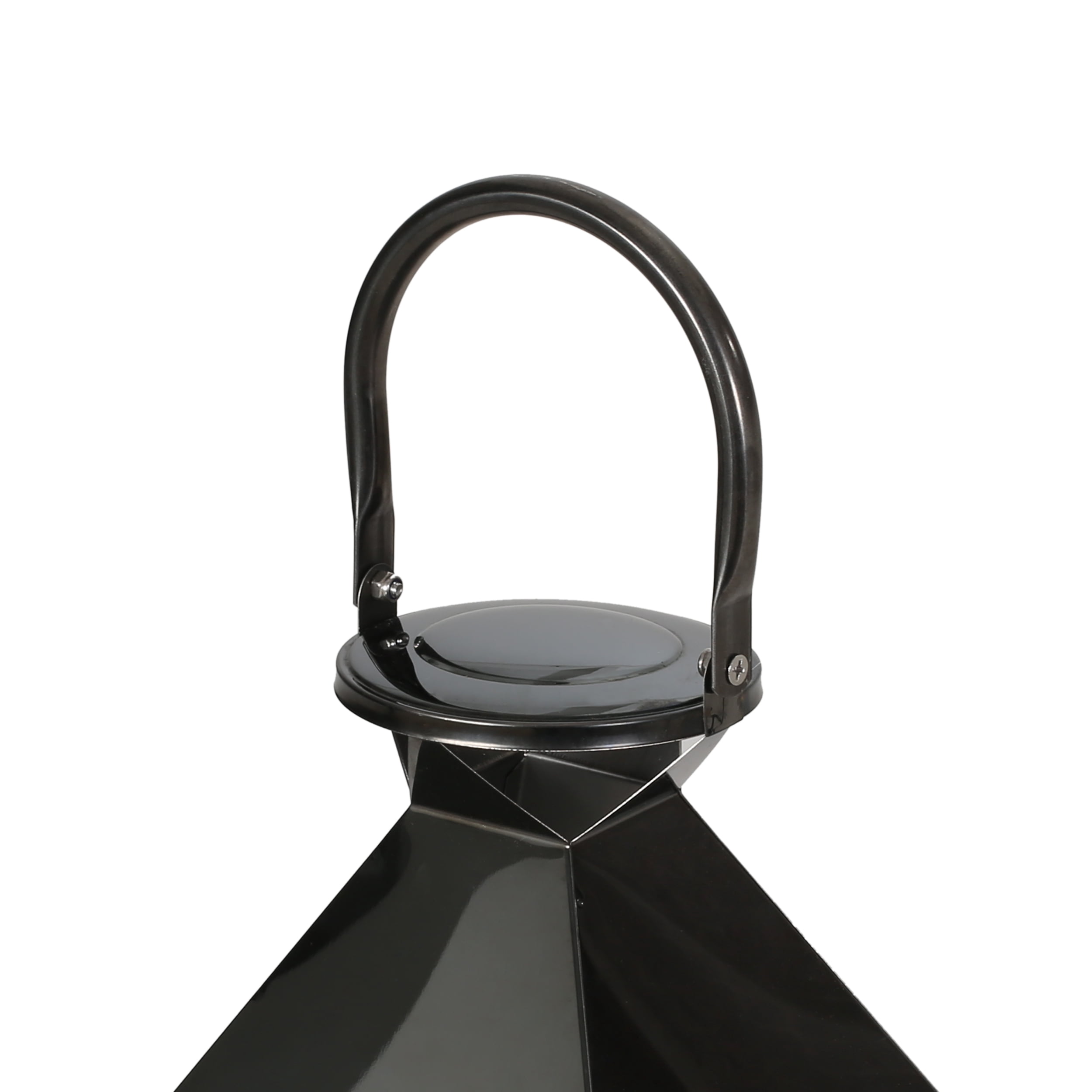 Noble House Medium Traditional Rectangle Metal Lantern, Black