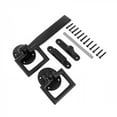 thumbnail image 6 of Renovators Supply Black Iron Gate Latch 9.4 in Door Latch Oval Base Plate w/Screws, 6 of 6