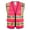 Pink, variant on ProtectX Hi Vis Reflective Safety Vest for Men Women High Visibility Construction Work Vest with Pockets Zipper Class 2 Black Large