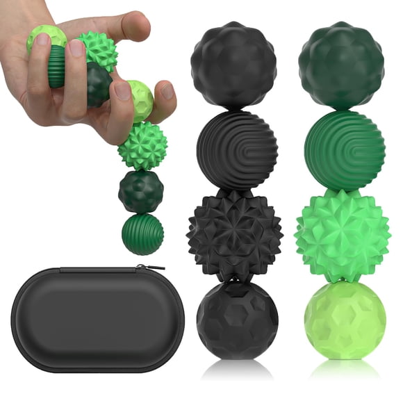 Boules Magnétiques Fidget pour Adultes et Adolescents, 8 Pcs Balles Sensorielles d'Attraction Anti-Stress avec Coque en Silicone pour Calmer les Mains Agitées, Cadeaux de Bas de Noël pour Femmes et Hommes