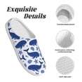 thumbnail image 5 of Lsque Whale Pattern Womens Comfort Cotton on Scuff With Memory Foam and Anti-skid Sole Slipper-39/40, 5 of 7