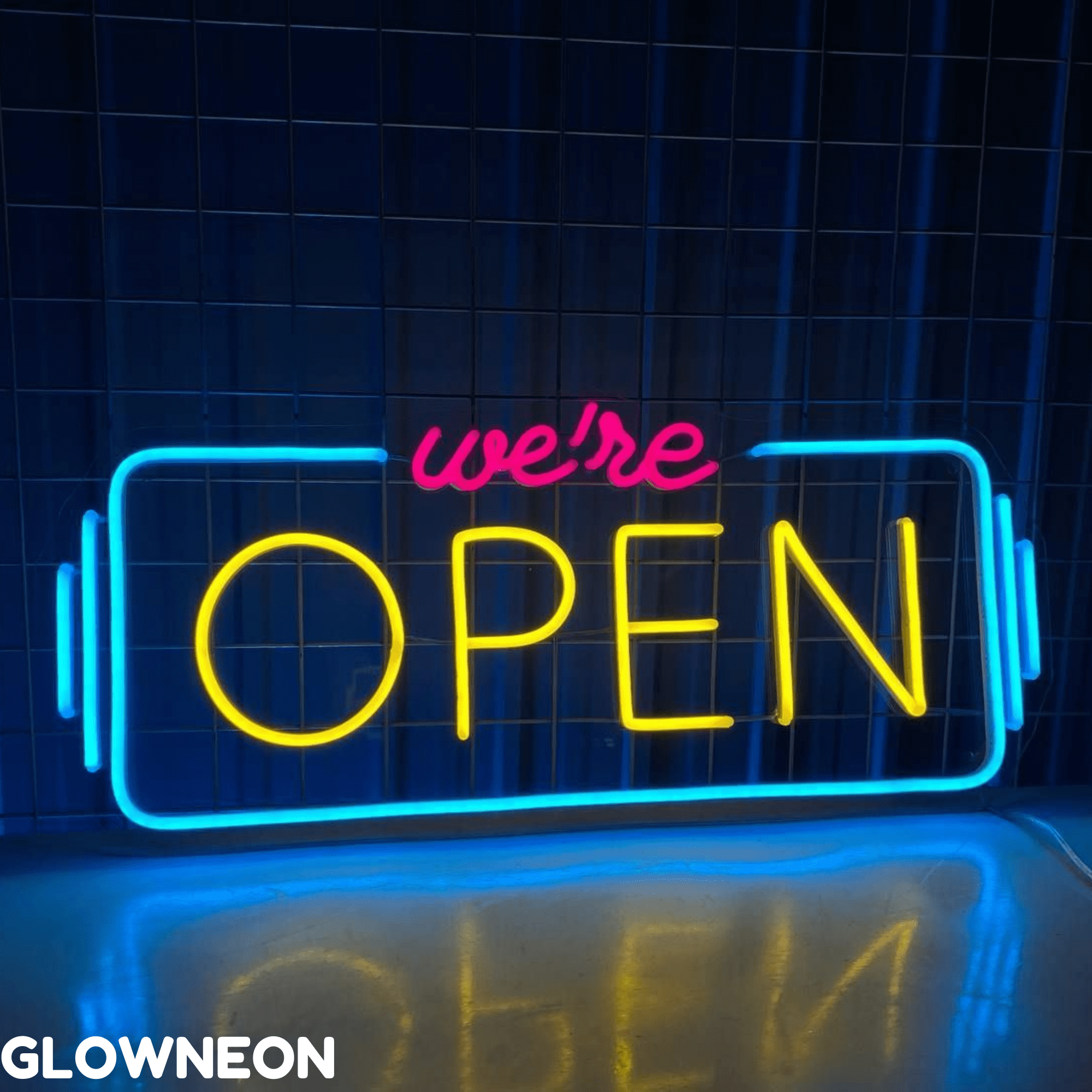 Glowneon We're Open Neon Sign, Open Logo Welcome For Business Led Art