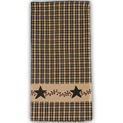 Primitive country style homespun Family Gathers Here Hand Towel stars *New*