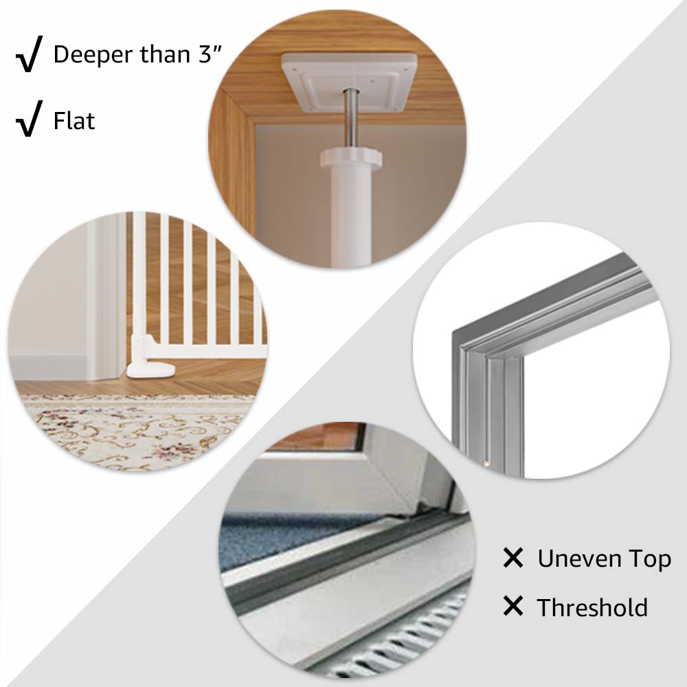 Unipaws 75" High Extra Tall Cat Gate, Auto Closing and No Drilling Safety Gate for Doorway, Fit 21"-34" Opening, White