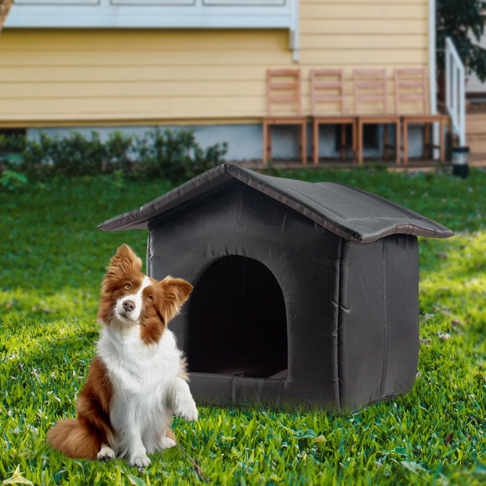 Cat Houses for Outdoor Cats, Kitty Shelter Foldable Feral Pet Kennel Cave House Stray Cats Shelter Small Cat Dog Tent Cabin , Black