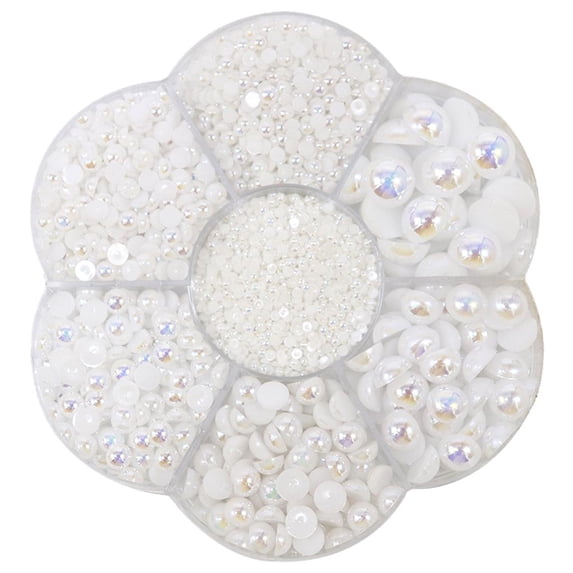 2800 Pieces Half Pearls Box Garment Embelishments DIY Flat Back Loose Bead for Making Wedding Dress Phone Necklaces