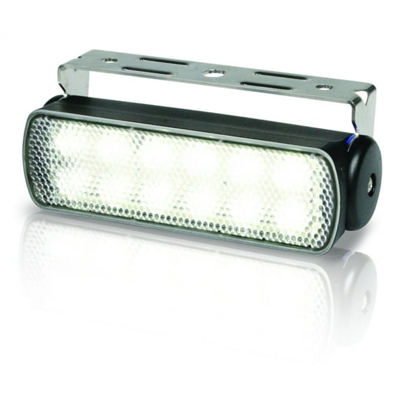 HELLA 980670301 '0670 Series' Multivolt 9-33V DC Sea Hawk LED Deck Light with Spread Beam Pattern and Black Housing 5.35"" L x 1.93"" W x 2.09"" H