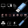 thumbnail image 3 of Adaptador USB a conector de audio de 3,5 mm MillSO Sapphire Blue, 3 of 8
