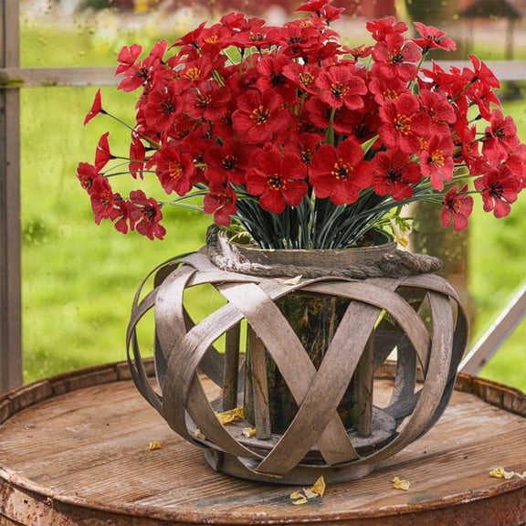 JMYHOAM Fake Flowers 3 Color Outdoor Artificial Flowers No Fading Plastic Flowers Suitable for Independence Day Memorial Day Party Event Decoration Suitable for Garden Porch WinGifts