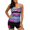 thumbnail image 1 of Womens Two Piece V-Neck Tankini Swimsuit with Boardshort Plus Size, 1 of 4
