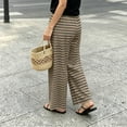 thumbnail image 6 of Dzrciro Pajama Pants for Women, Drawstring High Waist Wide Leg Stripes Pants with Pockets, Soft Daily Lounge Bottoms S-2XL, 6 of 6