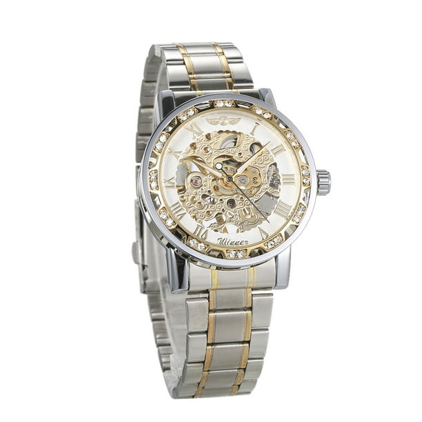 Diamond skeleton watch sale