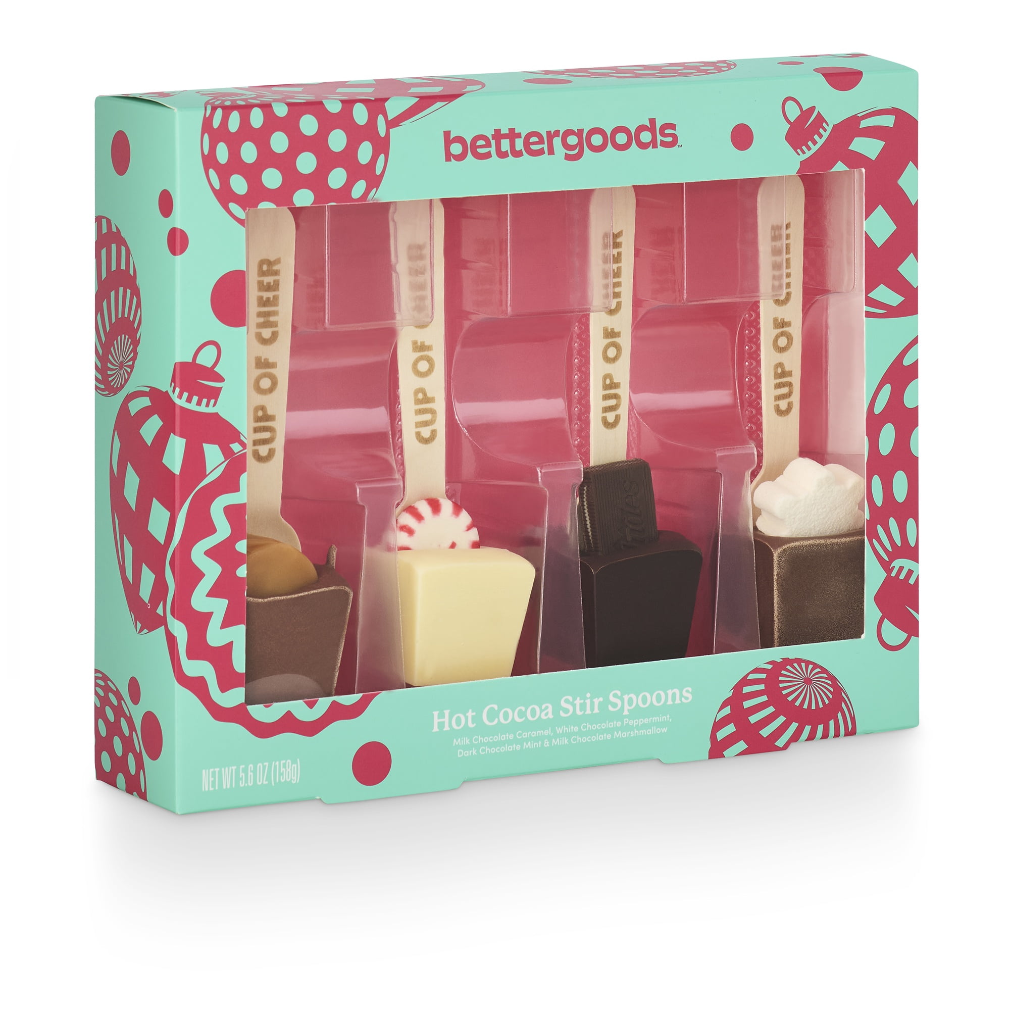 (3 pack) bettergoods Fair Trade Hot Cocoa Stir Spoons, 7 oz, 4 Count