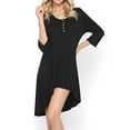 thumbnail image 5 of Weardear Women's Tunic Tops Flowy High Low Blouse 3/4 Sleeve Button V Neck Long Shirt Dress Loose Tee, 5 of 6