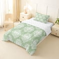 thumbnail image 2 of jejeloiu Ancient Damask Twin Comforter Sets For Girls,Light Floral Bedding Set,Sage Green White,Reversible,2 Pieces,1 Comforter and 1 Pillowcase, 2 of 7