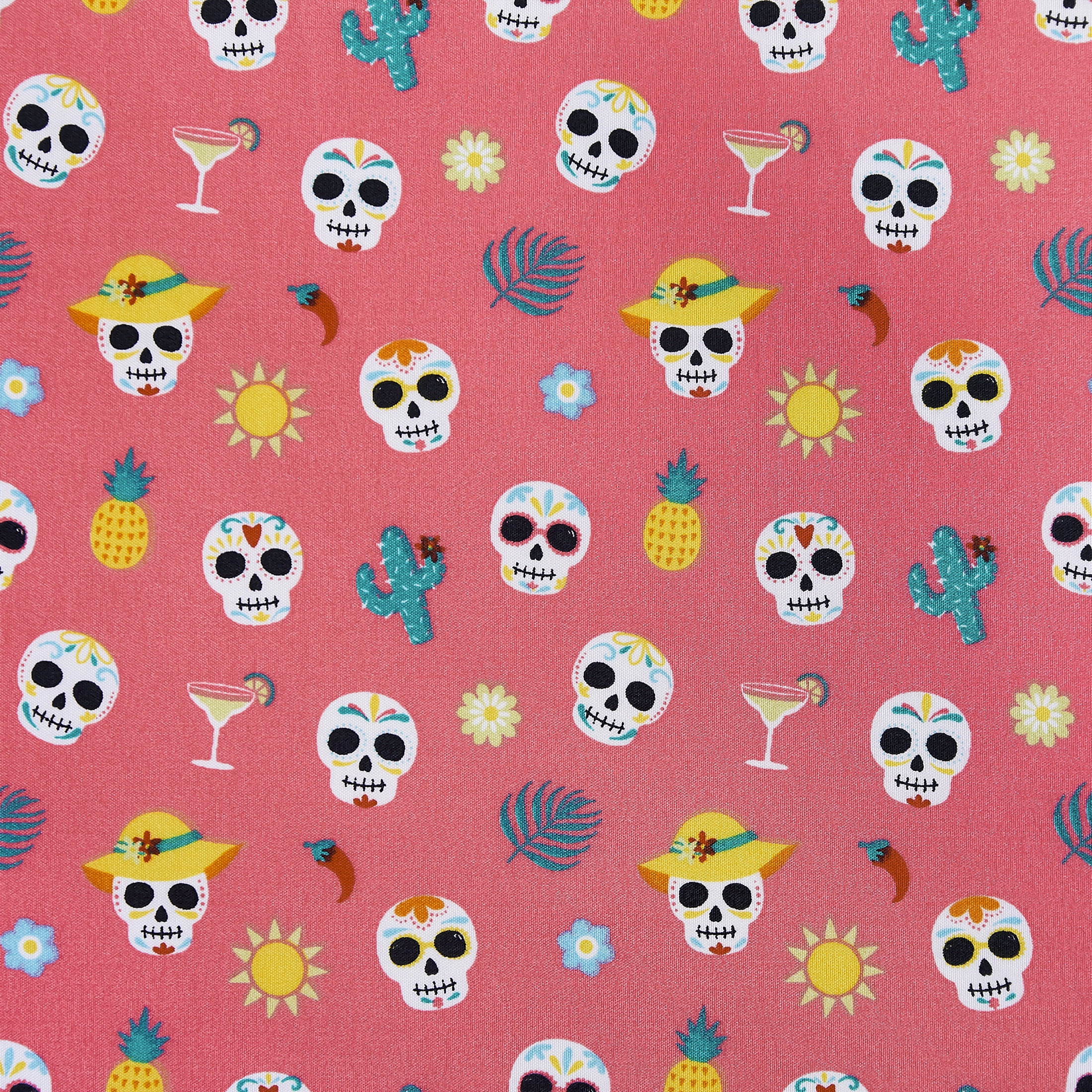 Summerween Soft Microfiber Sheet Set, Fiesta Skulls Pink, Queen