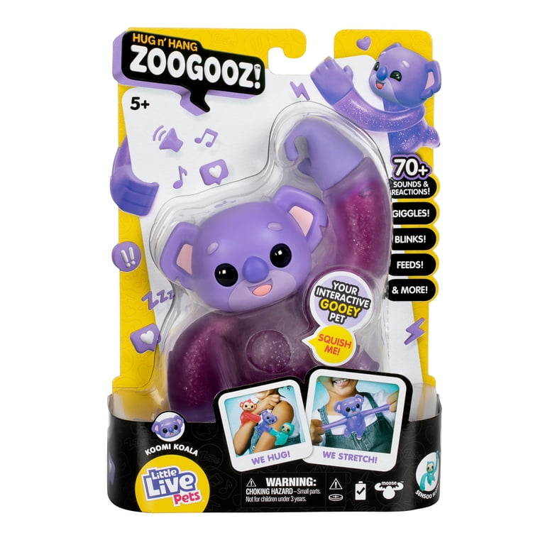 Little Live Pets Hug n' Hang Zoogooz 😍 Una mascota de juguete elástica electrónica interactiva con más de 70 sonidos y reacciones. Estira, aprieta y une sus manos