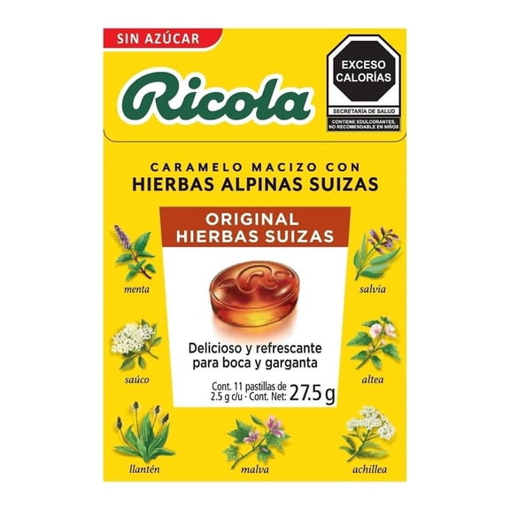 Caramelo macizo Ricola original hierbas suizas 27.5 g