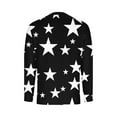 thumbnail image 7 of Tunics Tops for Women Long Sleeve Crewneck Star Printed Casual Pullover Sweatshirt Black L, 7 of 7