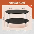 thumbnail image 3 of GALAXHERO Round Small Coffee Table 32.6" Side End Table with Open Storage Shelf 2-Tier Industrial Circle Wood Center Table for Living Room Bedroom Charcoal Black, 3 of 6