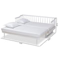 thumbnail image 4 of Bowery Hill White Wood Expandable Twin to King Size Spindle Daybed, 4 of 12
