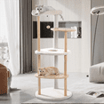 thumbnail image 4 of Pefilos 49" Cat Tree Tower for Indoor Cats Multi-Level Cat Tree Modern Cat Tower Wooden Activity Center with Scratching Posts, Beige, 4 of 15