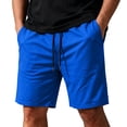 thumbnail image 2 of Men's Cotton Blend Drawstring Shorts Lightweight Quick Dry Athletic Workout Gym Running Casual Summer Sports Shorts for Men, 2 of 3