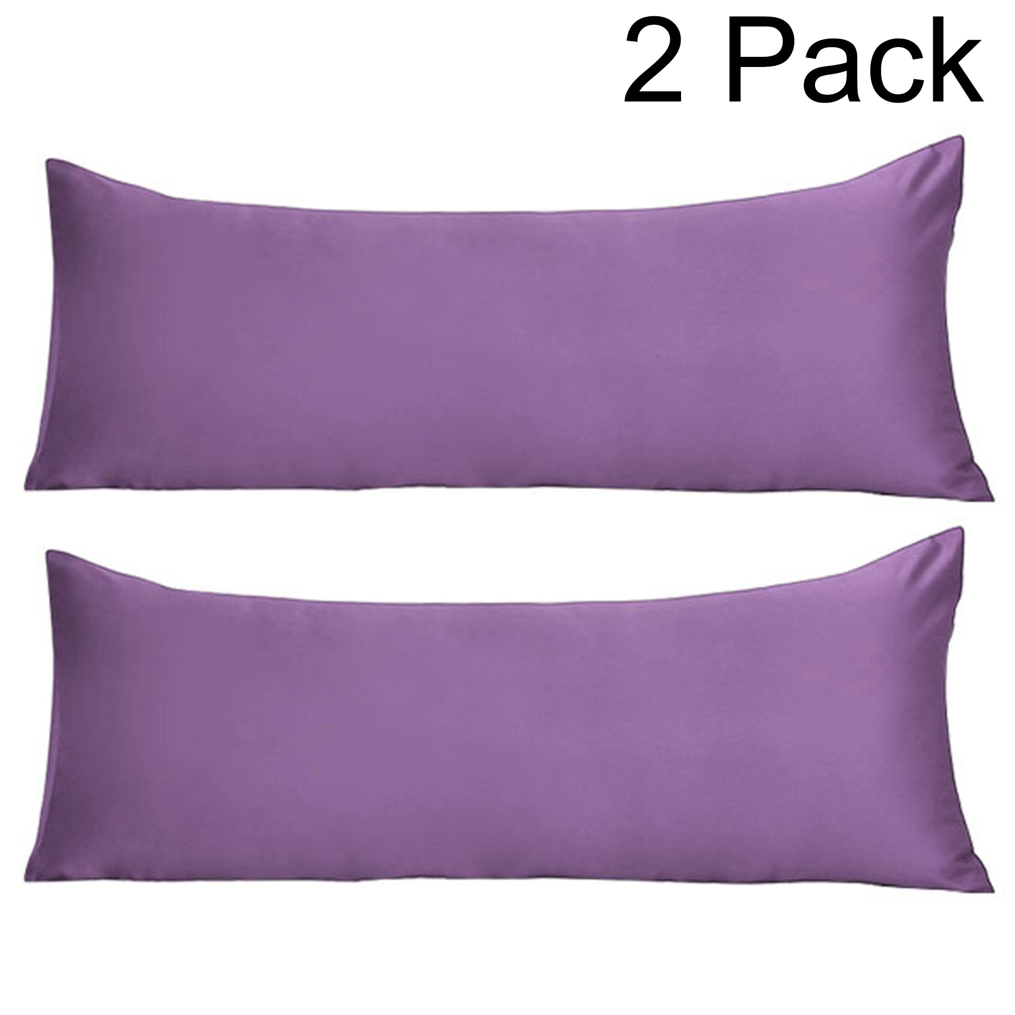 PiccoCasa 2pcs Silk Satin Body Pillow Cases for Hair & Skin 20x54 inch. Purple