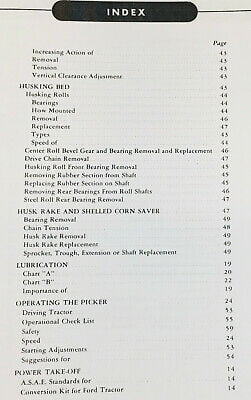 Ford Dearborn Model 16-4 Corn Picker Operators Manual 