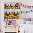 thumbnail image 5 of Independence Day Kitchen Curtains Valances 3 Piece Set, U.S. Flag Themed Farm Rooster Sunflower Farmhouse Rod Pocket Tier Curtain and Valance Drapes for Small Window 36 Inch Length for Bedroom Cafe, 5 of 9