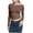 Brown, variant on Women's Dressy Casual Boat Neck Tops Long Sleeve T Shirts Fall Basic Tops Slim Fit Brown M