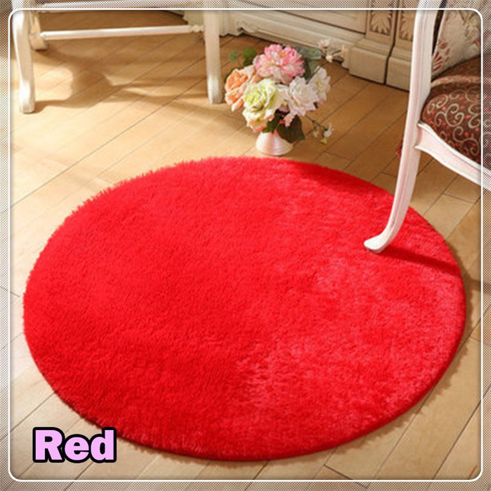 FUTATA Plush Fluffy Area Rugs Shaggy Circle Round Carpet Runner Rugs ...