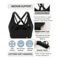 thumbnail image 2 of Womens Fitness Sports Bra, Criss-Cross Back Padded Strappy Sports Bras Medium Support Yoga Bra with Removable Cups, 2 of 7