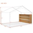 thumbnail image 2 of Harper & Bright Designs Full Size Metal House Bed for Boys Girls, Floor Bed Frame with Shelves and Lights, White, 2 of 14