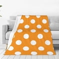 thumbnail image 1 of Balery Orange And White Polka Dot Manta de Felpa Suave y Acogedora – Cobija de Franela Aterciopelada para Cama, Lavable y Cálida para Sofá, Mascotas, Transpirable-40"x30", 1 of 7