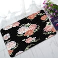 thumbnail image 1 of ABPHQTO Bright Cream Roses Pink Red Peonies Felpudo negro Alfombra de entrada Alfombra de piso Decoración para el hogar 45x75 cm, 1 of 1