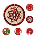 thumbnail image 5 of Christmas Tree Skirt Exquisite Print Anti-fade Comfortable Soft Large Area Scene Layout Bowknot Lace Up Party Decoration Xmas Tree Floor Mat Party Supplies, 5 of 8