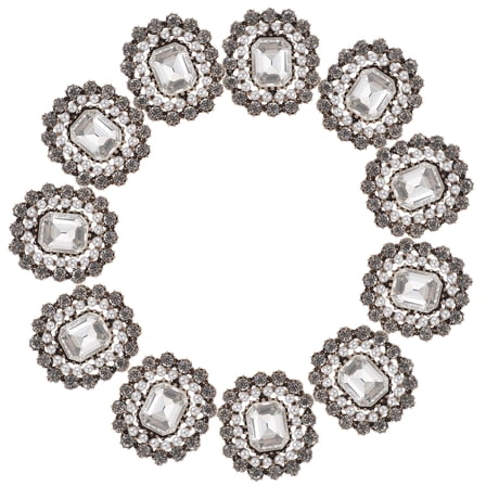 WRISTBIQUE Rhinestone Embellishments Multi 10Pcs 0.9X0.8X0.2In