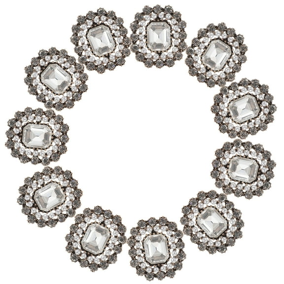 WRISTBIQUE Rhinestone Embellishments Multi 10Pcs 0.9X0.8X0.2In