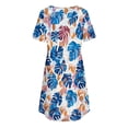 thumbnail image 7 of Gamivast Dresses for Women Short Sleeve V-Neck Babydoll Mini Dress Boho Floral Print A-Line Swing Sundress Casual Vacation Beach Cute Dress Blue M, 7 of 7