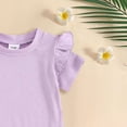 thumbnail image 6 of CAICJ98 Newborn Infant Baby Girl Ruffle Short Sleeve Romper Bodysuit Jumpsuit Casual Clothes Summer One Piece Solid Outfit (Purple,0-3 Months), 6 of 6