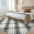 thumbnail image 2 of FairOnly Black Grey 5'x7'Geometric Lines Soft Low Pile Area Rug for Bedroom Non Slip Pet Friendly Stain Resistant Modern Rugs for Living Room Kitchen, 2 of 7